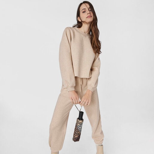 Коричневый складной зонт Kaos Mini Stamp