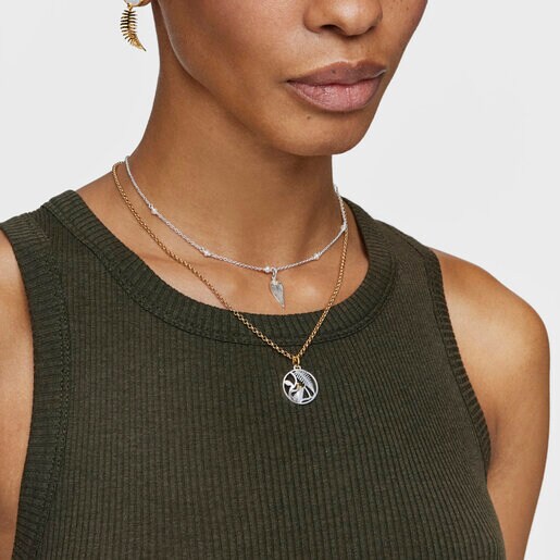 Yunque two-tone openwork pendant