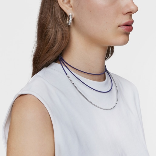 שרשרת Mesh Tube מפלדת IP בצבע לילך 2 מ"מ