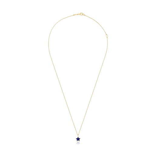 Short 14kt gold Necklace with lapis lazuli XXS | TOUS