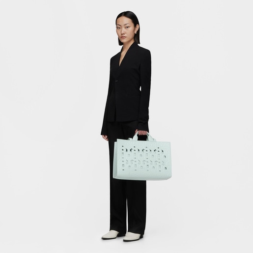 Shopper grande Amaya azul claro TOUS MANIFESTO CUT