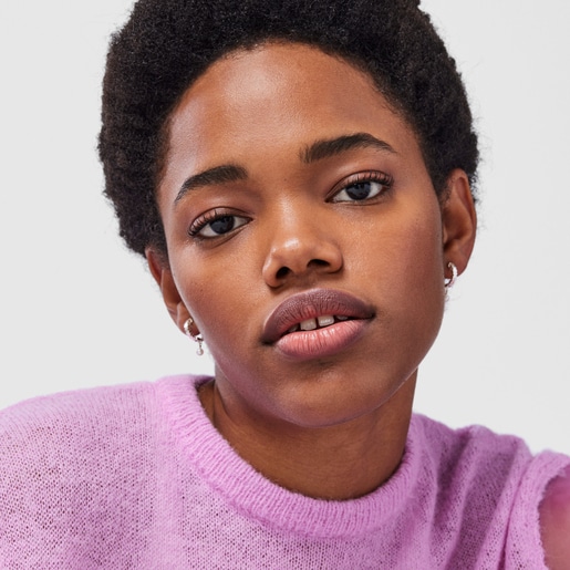 עגילי חישוק בשילוב פנינה