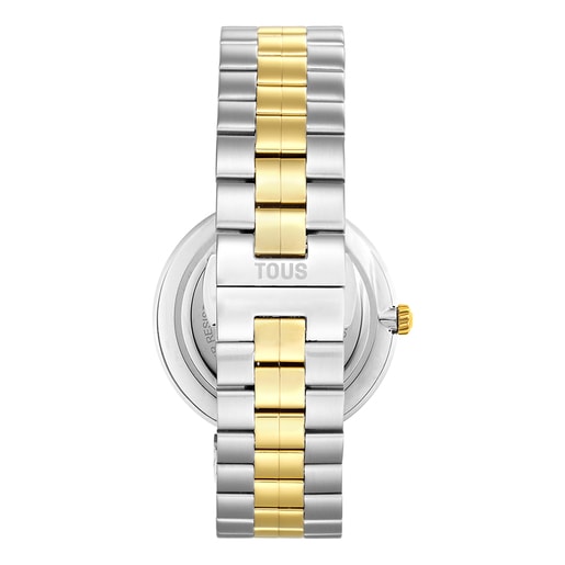 Orologio analogico con bracciale in acciaio e acciaio con placcatura IP color oro S-Band