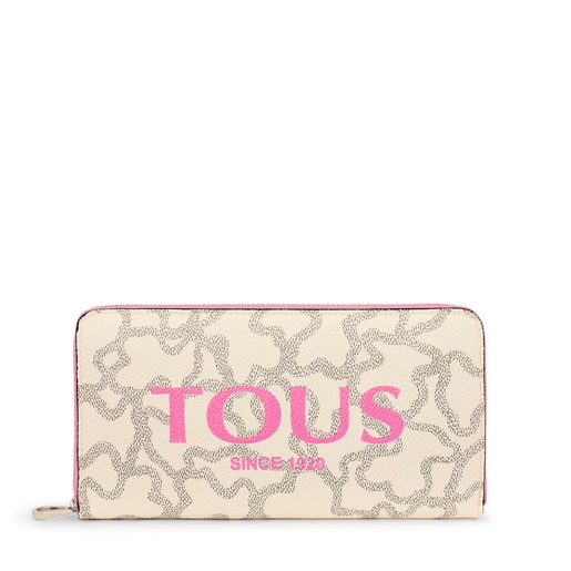 Portefeuille Kaos Legacy moyen beige et rose