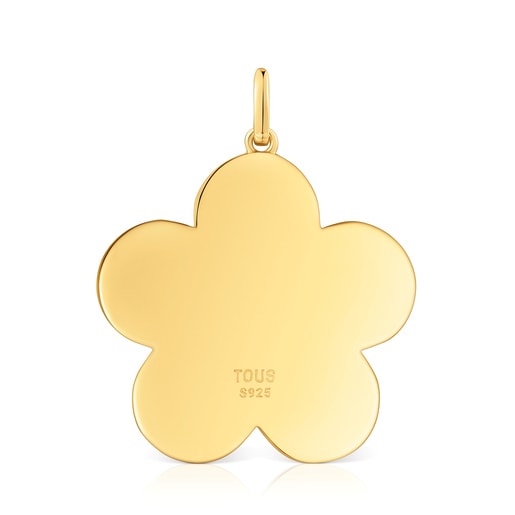 Medium 27mm 18kt gold plating over silver flower Pendant Sweet Dolls