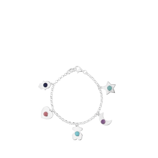 Silver Super Power Bracelet with Gemstones