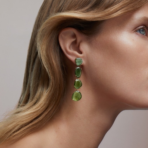 Pendientes de oro y turmalinas verdes TOUS ATELIER UNIQUE PIECES