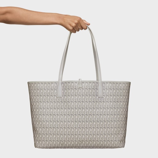 حقيبة أحمال خفيفة كبيرة الحجم بوجهين مزدوجة الاستخدام باللون الرمادي الداكن من تشكيلة TOUS Bear