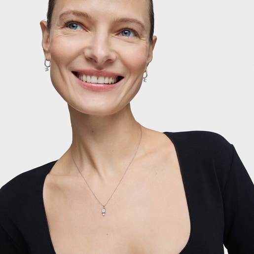 Gargantilla con motivo colgante de platino con diamantes creados en laboratorio 0,58 ct Shine LGD