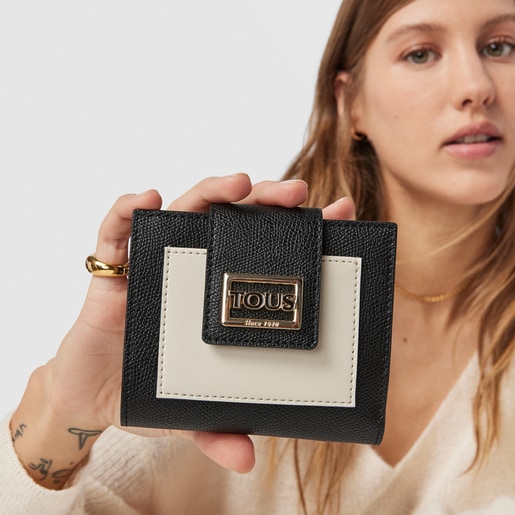Portefeuille Pocket TOUS Funny petit noir et beige