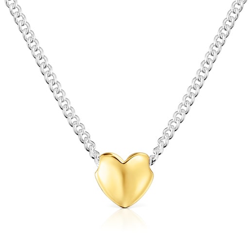 Short two-tone heart Necklace My Other Half