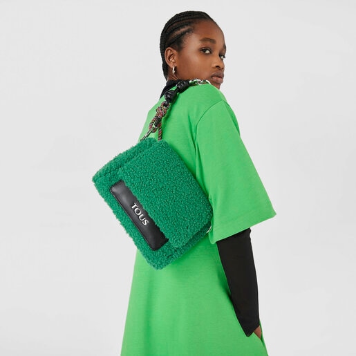 תיק צד TOUS Empire Fur קטן בצבע ירוק