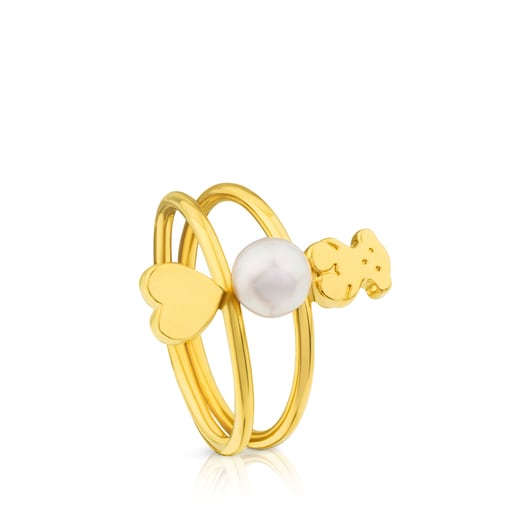 Gold Sweet Dolls Ring with Pearl TOUS