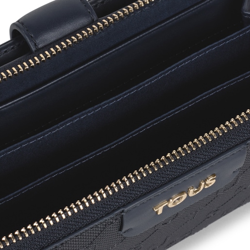 Medium navy blue Script Day double wallet