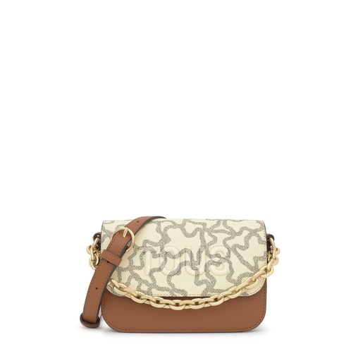 Small and beige crossbody bag Chain Kaos Icon