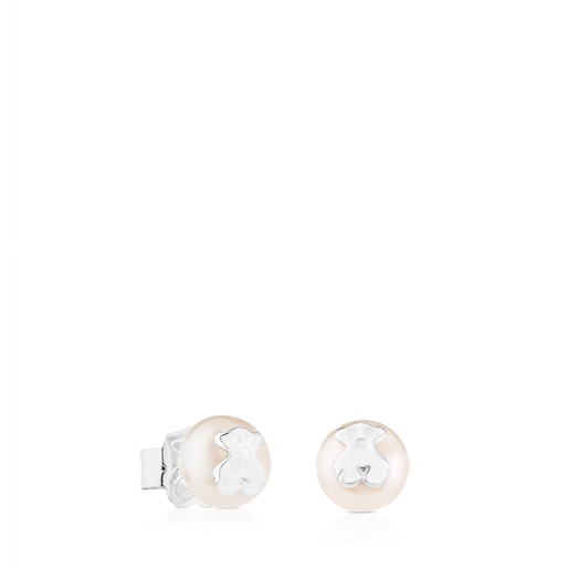 Silver TOUS Bear Earrings with pearls