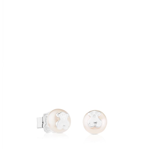 Silver Earrings with pearls TOUS Bear | TOUS