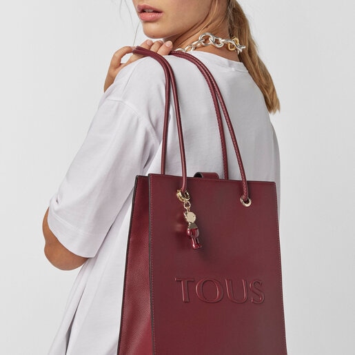 Большая бордовая сумка-shopping T Pop