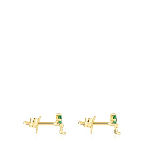 Gold Teddy Bear Earrings with tsavorite | TOUS