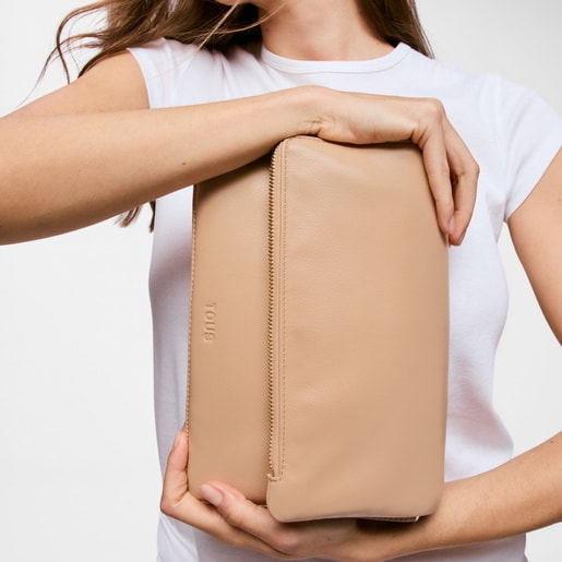 Medium sand-colored Crossbody bag TOUS Audree Soft