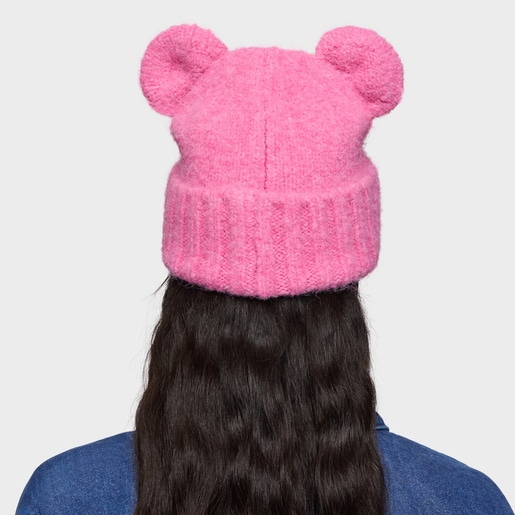 כובע צמר עם אוזניים TOUS Bear בצבע ורוד