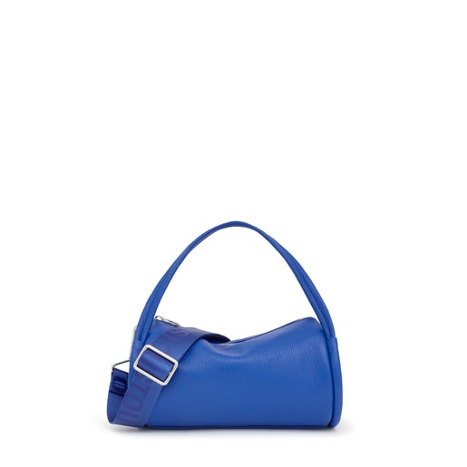 Sac Duffle en cuir bleu électrique petit TOUS Miranda