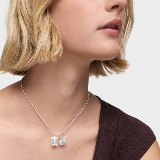 Pendentif ourson texturisé en argent Sweet Dolls