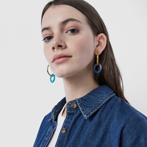 Серьги  Hold Gems из вермеля с амазонитом и лазуритом