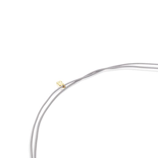 Krótki sznurkowy naszyjnik z sercem ze złota i motywem chalcedonu TOUS Balloon