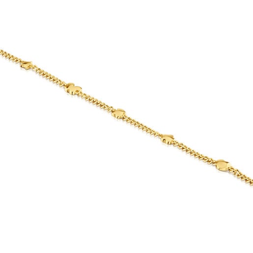 18kt gold plating over silver Chain bracelet with motifs Bold Motif