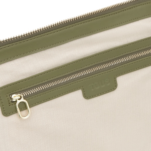 Saca de piel verde oliva TOUS Fold