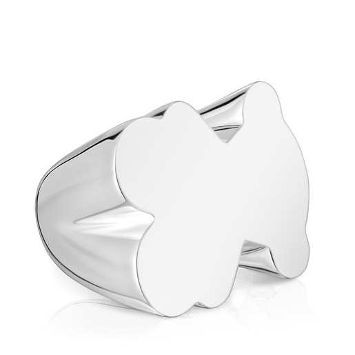 Anillo sello de plata oso 30 mm  Sweet Dolls