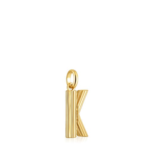 Pendentif lettre K en argent plaqué or 18 ct moyen TOUS Alphabet