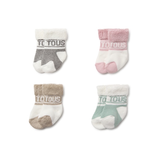 Pack 4 pares de calcetines de bebé Ssocks rosa