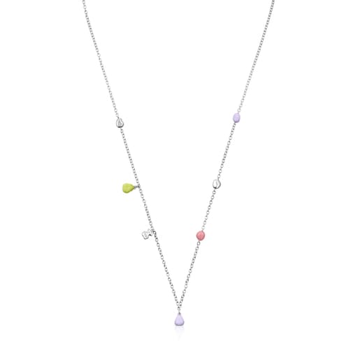 Silver TOUS Joy Bits necklace with enamel motifs