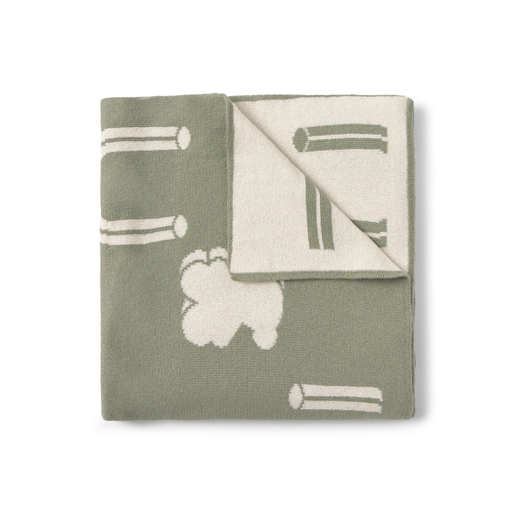 Reversible baby blanket in Nilo green