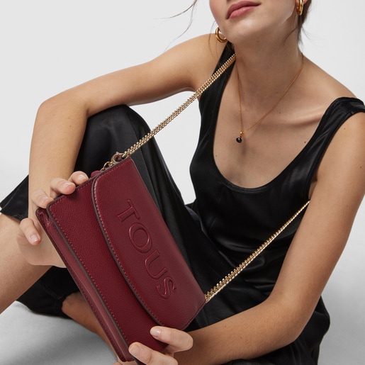 Маленькая бордовая сумка-кроссбоди T Pop