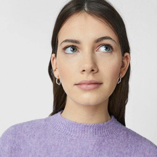 Twisted Earrings with bear silhouette