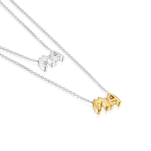 عِقد مزدوج بدرجتَي لون مُرصّع بحليات من تشكيلة TOUS Mama