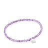 Elastic Bracelet with amethysts and silver star TOUS Motifs