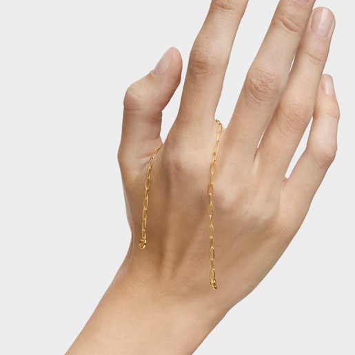 Hold Oval chain Bracelet with 18kt gold plating over silver