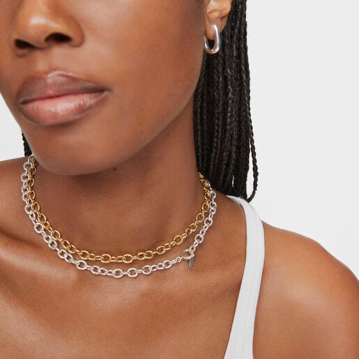 Kurze, 42 cm lange Halskette TOUS Basics aus Silber