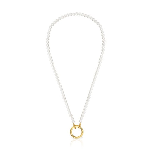 Collar con perlas cultivadas y baño de oro de 18 kt sobre plata Hold