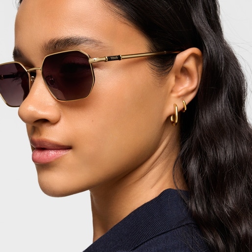 Havana-colored Sunglasses TOUS Geometric Metal