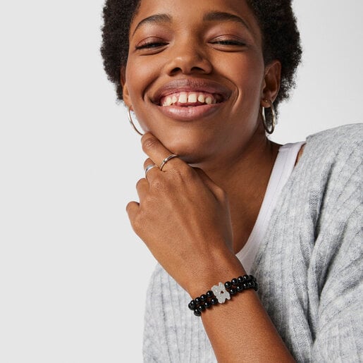 Silver Sweet Dolls Bracelet with Onyx