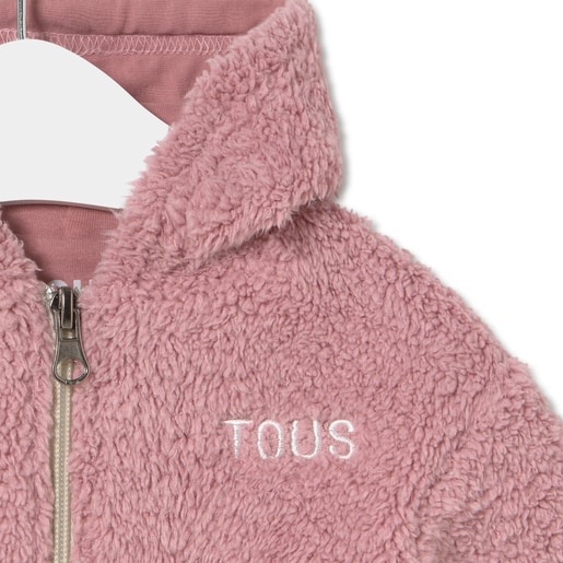 Hooded fleece sweatshirt in Casual pink