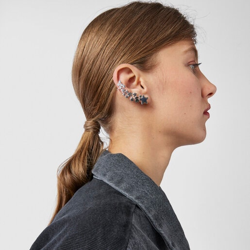 Climber Earcuff Magic Nature από ασήμι με σπινέλια