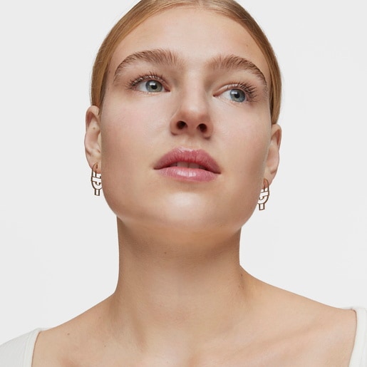 Gold silhouette Hoop earrings with spinels TOUS MANIFESTO | TOUS