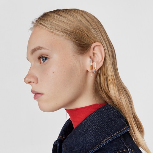 Silver and silver vermeil Lure 1/2 Earring