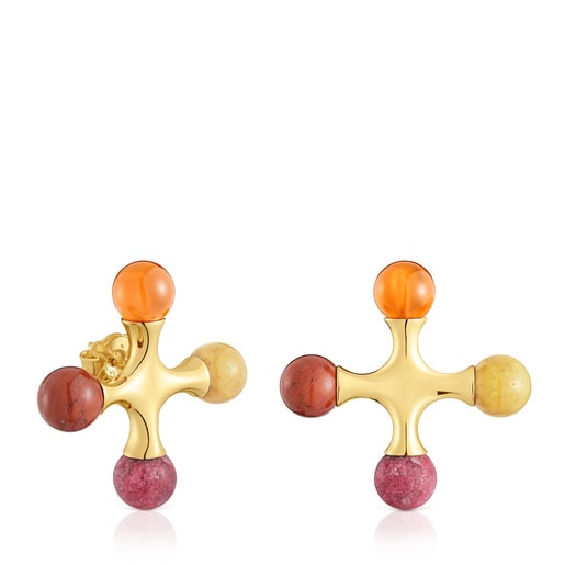 18kt gold plating over silver Earrings with gemstones TOUS X LEA COLOMBO